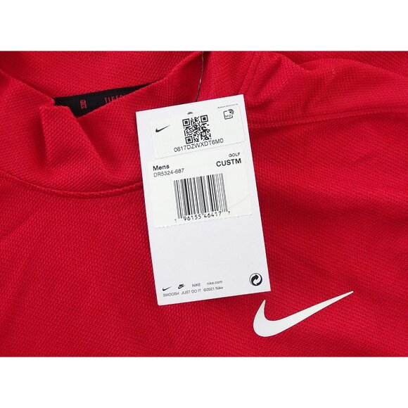 NIKE TIGER WOODS ADV MOCK SHIRT CUSTOM ATHLETE EXCLUSIVE DR5324-687 RED - Picture 2 of 9